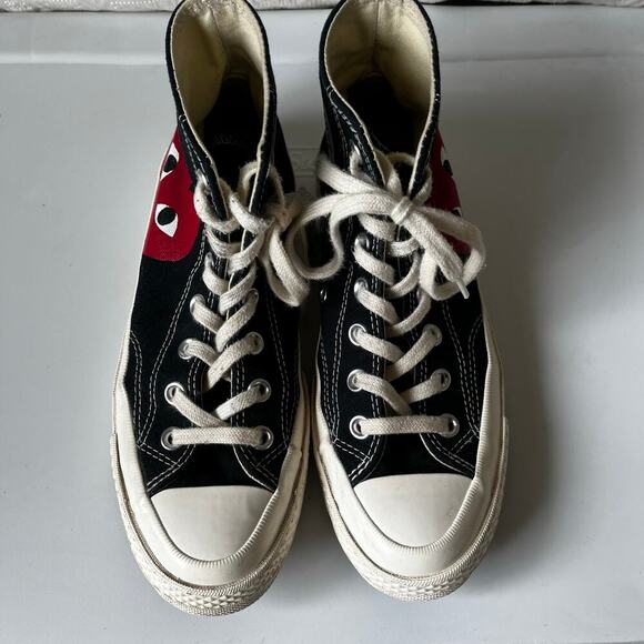 Comme de Garcons x Converse Lace Up Chuck Taylor Canvas High Top Sneaker 5/ 7 - Picture 4 of 7